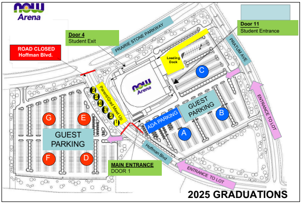 NOW Arena Parking Map 2025