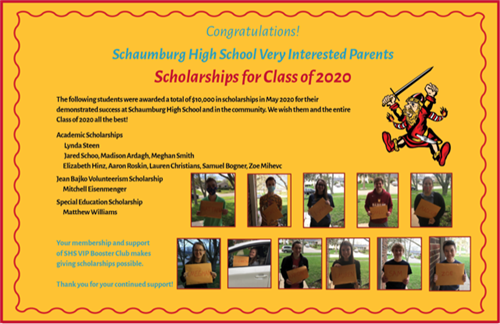Scholarship winners from Class of 2020 