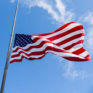 USA Flag at Half-staff 